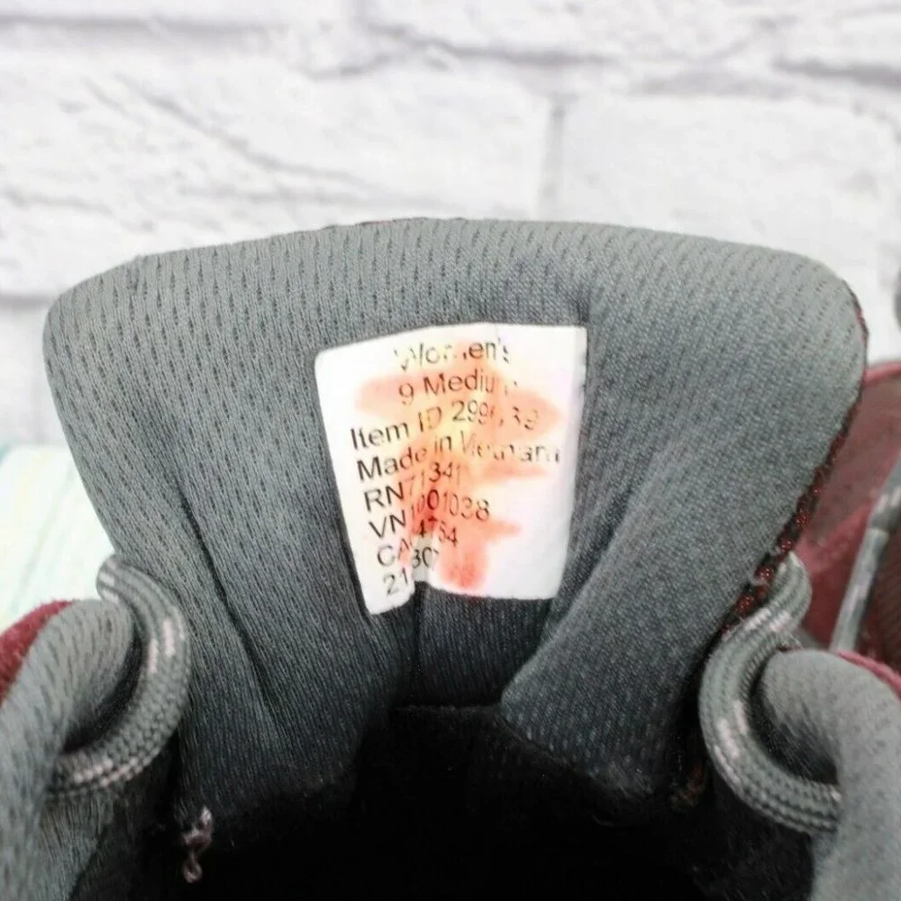 LL Bean Red Nylon Lace Up Waterproof Hiking Sneakers Shoes Size 9 M - Picture 8 of 9